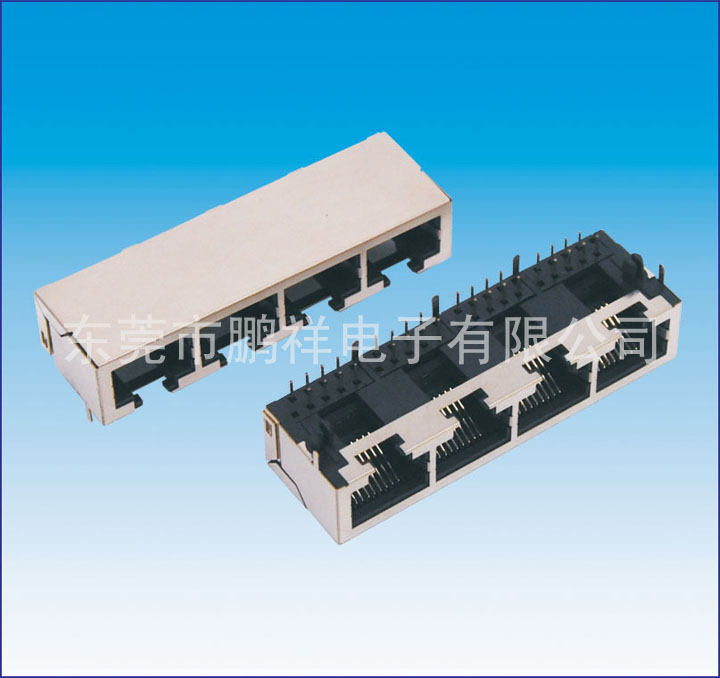 RJ45系列，帶燈+單層USB連接器